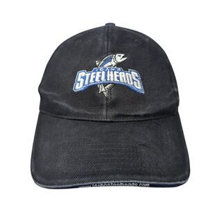 Idaho Steelheads Strapback Hat Black OSFA Embroidered Logo Destroyer Headwear